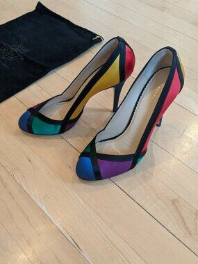 Charlotte Olympia Multi Coloured Satin Pumps Shoe